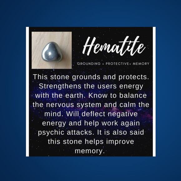 Hematite Stone Magnetic Ring Band Size 6 - Picture 2 of 3